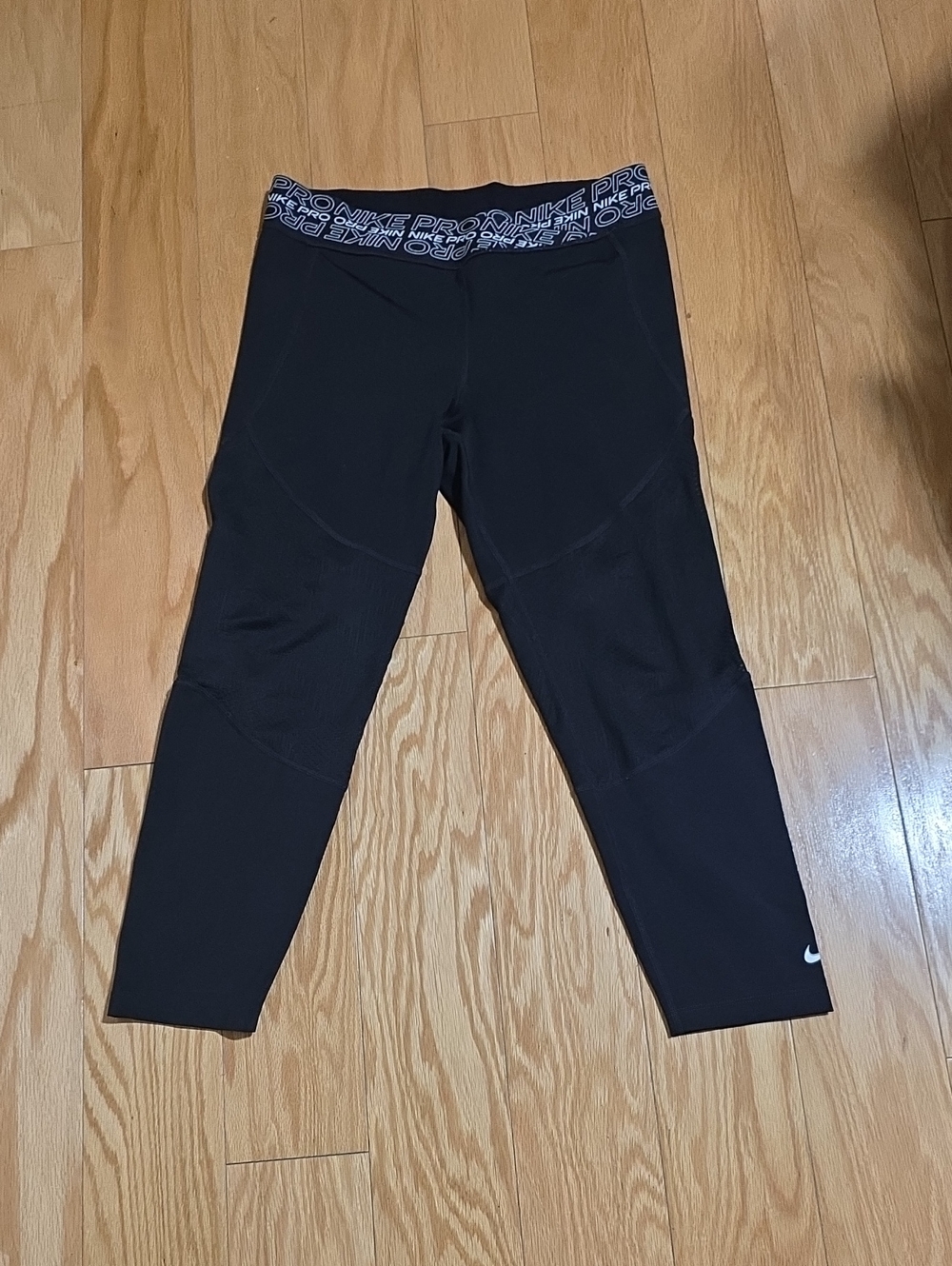 Nike Pro Dri-FIT Leggings Womens Black Mesh Crop Compression Excellent Sz L